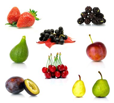 Set of fruits isolated on white background clipart