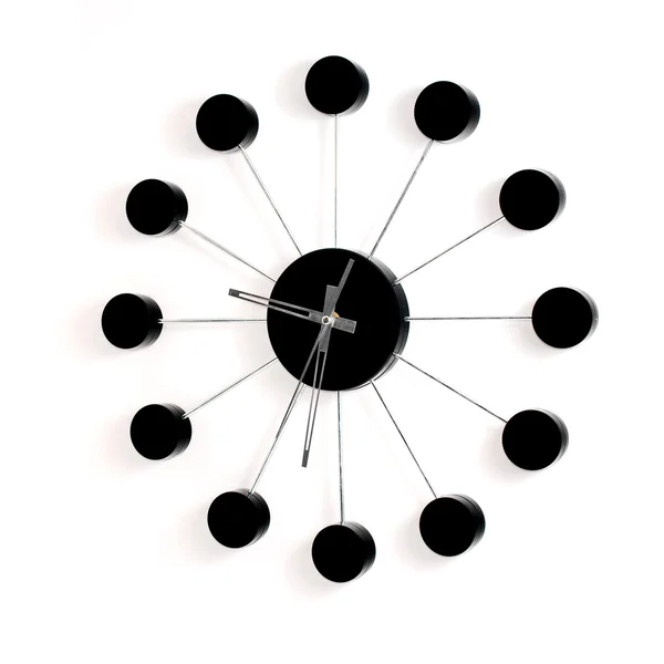 Decorative black wall clock — Stock Photo, Image