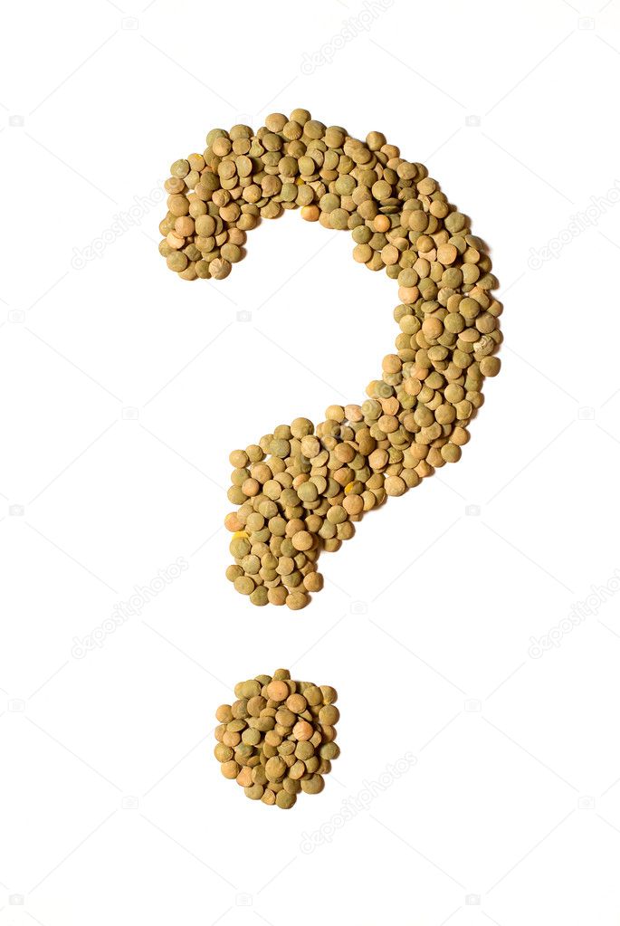 Question mark from lentil