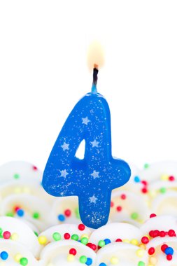 Number four candle clipart