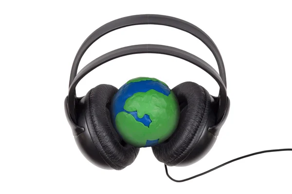 Globe headphones — Stock Photo, Image