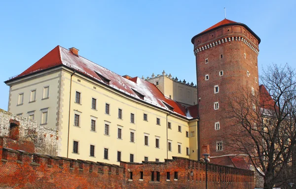 Вавельский замок зимой, Краков — стоковое фото