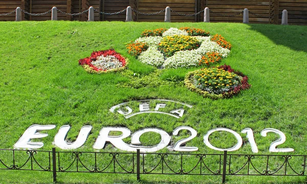 Flowerbed for EURO 2012 — Stock Photo, Image