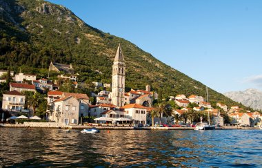 Deniz Manzaralı perast Town Kotor Körfezi, Karadağ