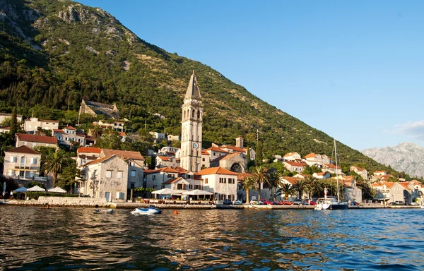 Sea view of Perast town in Kotor bay, Montenegro — Stock Photo, Image
