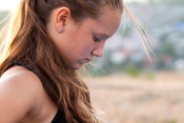 stock image Sad girl outdoors