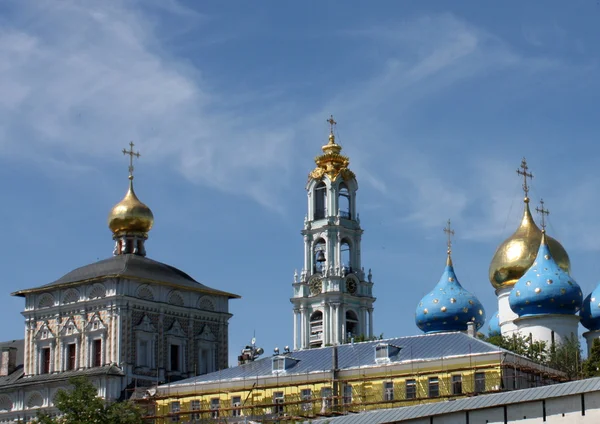 Domes of the Holy Trinity Sergius Lavra — Stock Photo, Image
