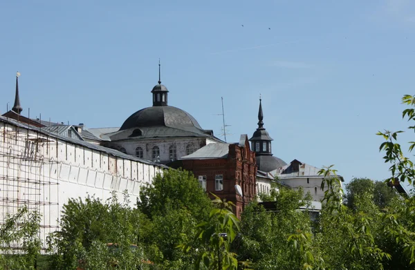 Wall and domes of the Holy Trinity Sergius Lavra — Stock Photo, Image