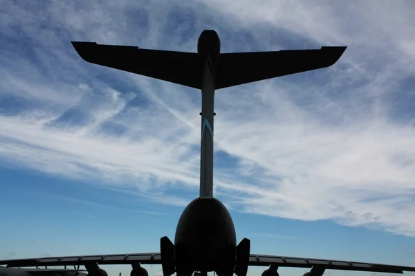 Silhueta de avião, vista traseira — Fotografia de Stock