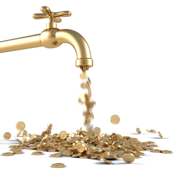 Goldener Wasserhahn — Stockfoto