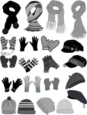 Winter wardrobe-icon vector clipart