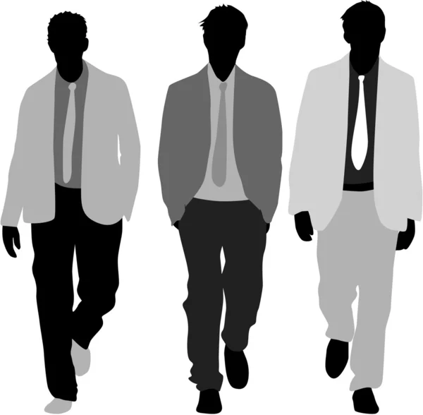 Três homens na moda — Vetor de Stock