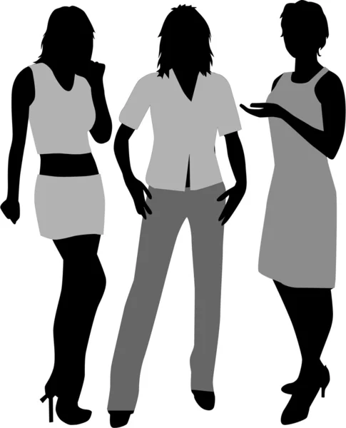 Moderiktiga kvinnor - kläder Detaljer — Stock vektor