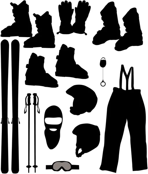 Un ensemble de skis - Illustration vectorielle — Image vectorielle