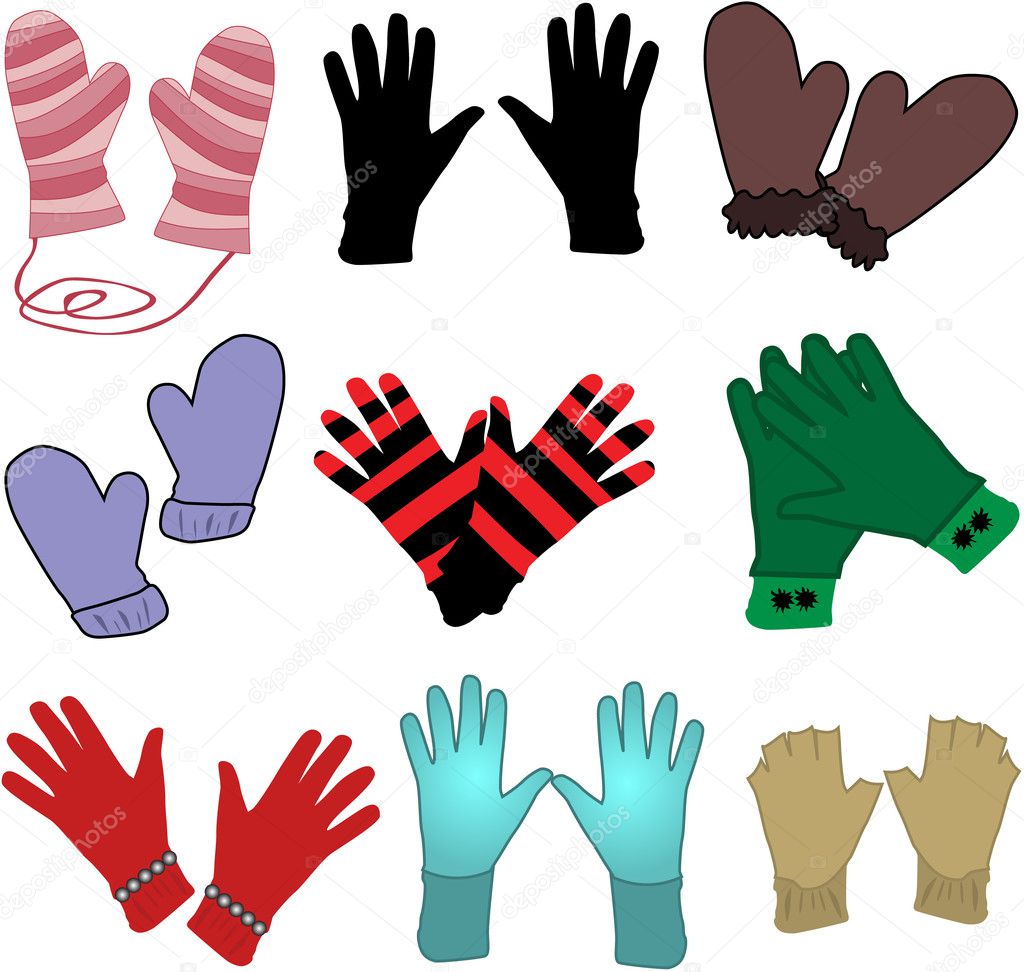Gloves - ilustracaja Vector