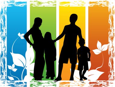 Family- floral background clipart