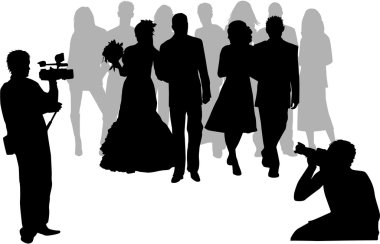 Photographing wedding ceremony clipart