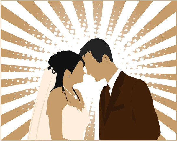Coppia sposata - illustrazione vettoriale — Vettoriale Stock