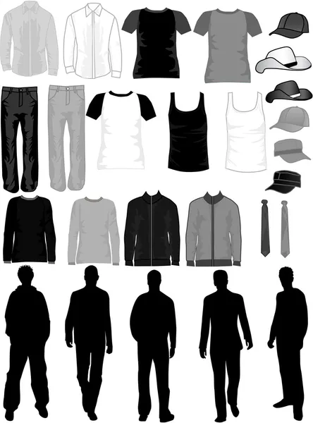 Hombres vestido colección, vector de trabajo — Vector de stock