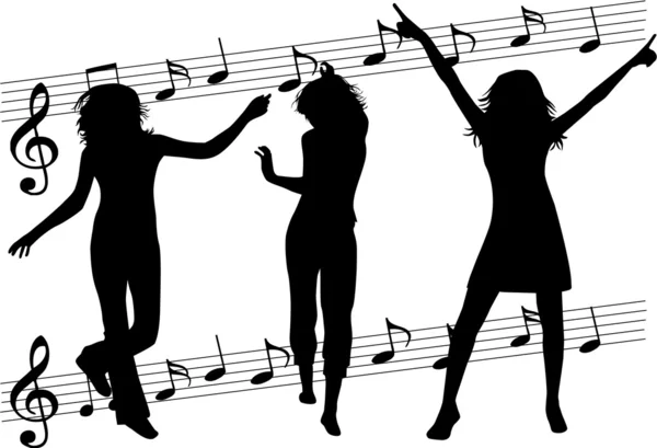 Музика дівчата — стоковий вектор