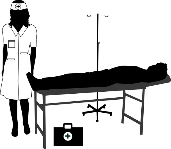 Atención médica para un hombre enfermo — Archivo Imágenes Vectoriales