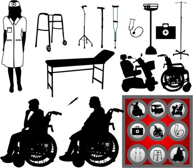 Large collection of symbols of medicine clipart