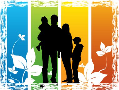 Family- floral background clipart