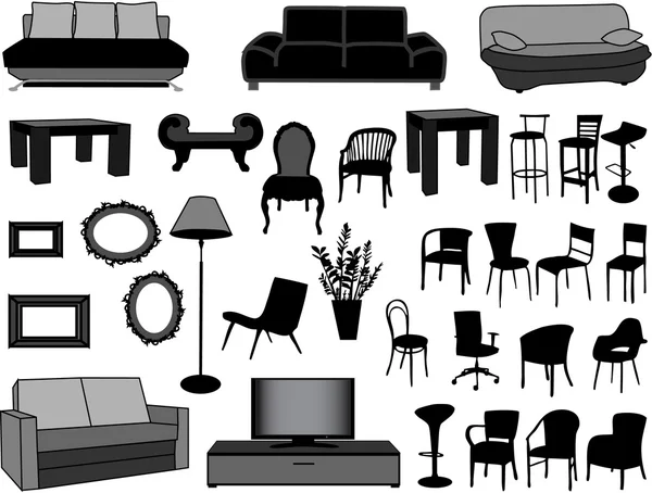 Grande collection de meubles-vecteur illustration — Image vectorielle