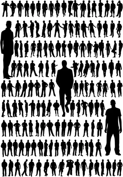 Very large collection of the best profiles a male — Stock Vector