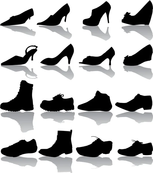 Vektorové boty (muži, ženy) — Stockový vektor
