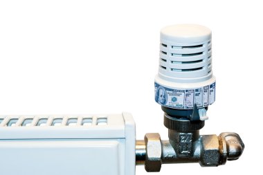 Heating radiator with a temperature regulator clipart