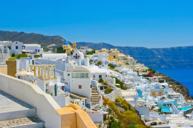 Fantastic view of Oia in Santorini clipart