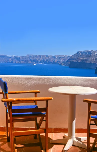 Magic terrace in Santorini with Caldera view — Stock Photo, Image