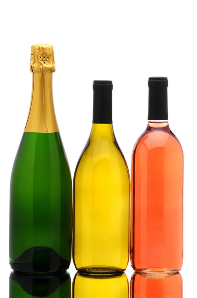 Champagne Chardonnay and White Zinfandel — Stock Photo, Image