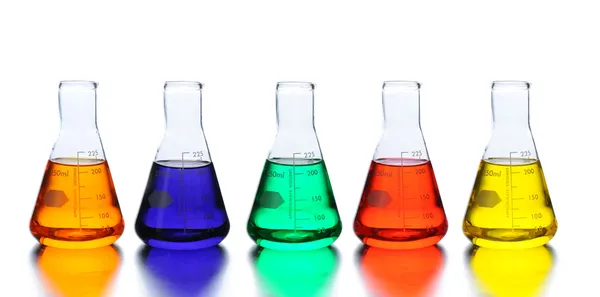 Five Laboratory Beakers — Stock Photo, Image