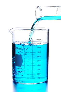 Liquid Pouring into a Lab Beaker clipart