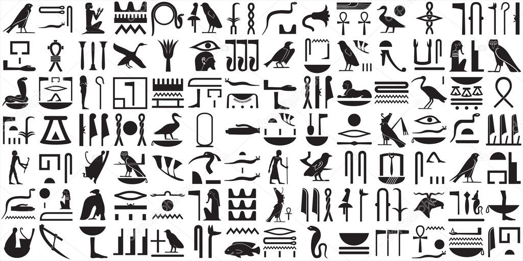 Silhouettes of the ancient Egyptian hieroglyphs SET 2