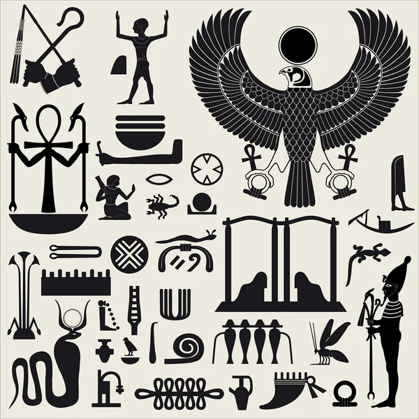 Ägyptische Symbole und Zeichen Set 2 — Stockvektor