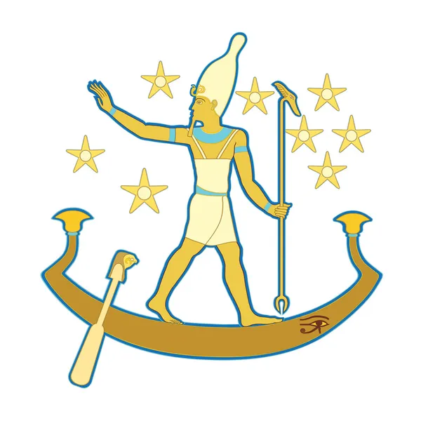 Faraón en el barco — Vector de stock
