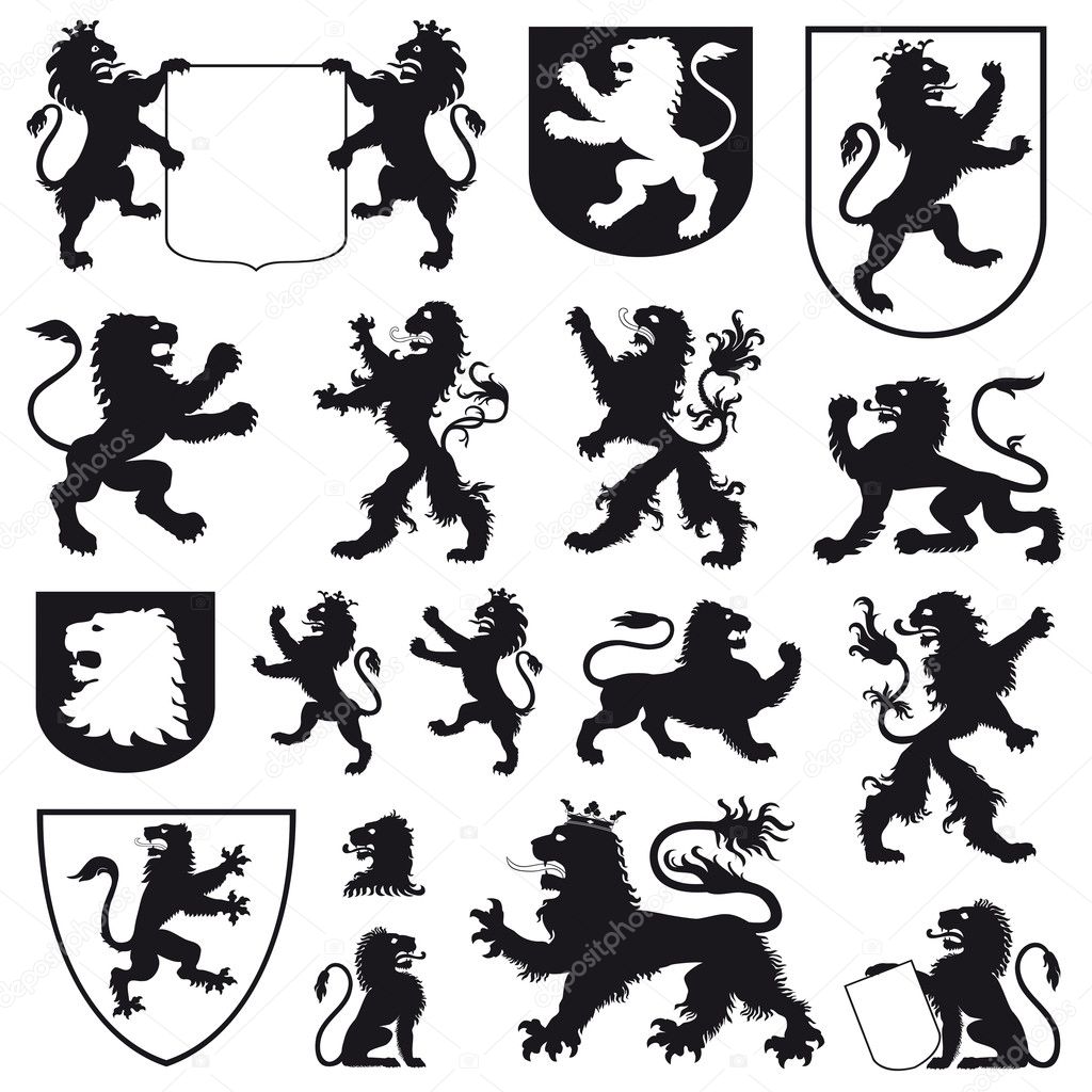 heraldry vector clipart collections