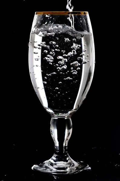 Water Glass on black — Stock Photo, Image