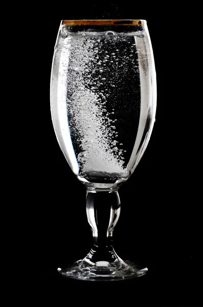 Water Glass on black — Stock Photo, Image