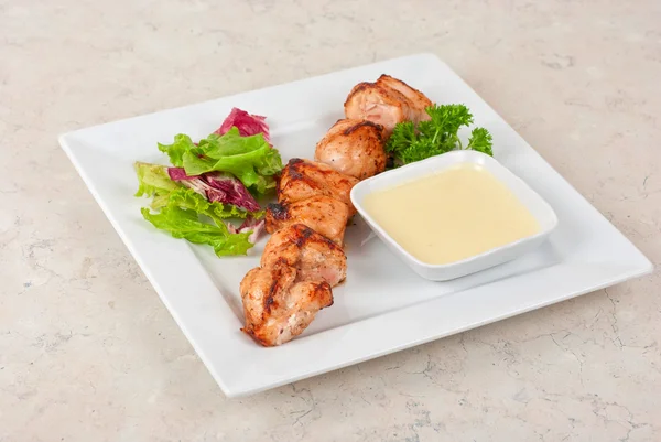 Grilled chicken kebab — Stock Photo, Image