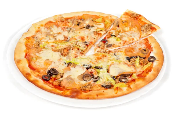 Seafood pizza — Stock Photo, Image