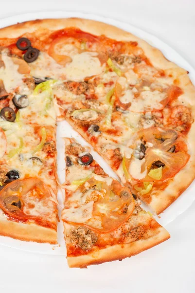 Zeevruchten pizza — Stockfoto