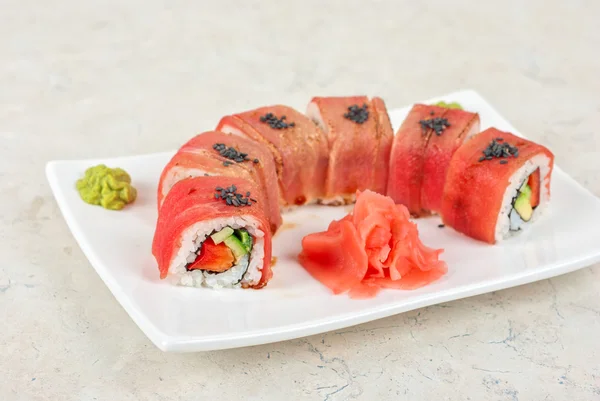 Fuji sushi rolky — Stock fotografie