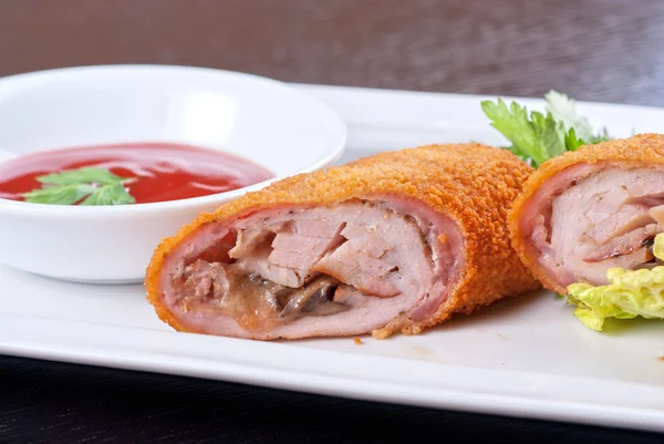 Rolls from pork meat — Stock Photo, Image