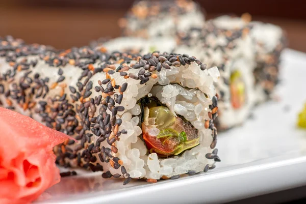Sushi con sésamo — Foto de Stock
