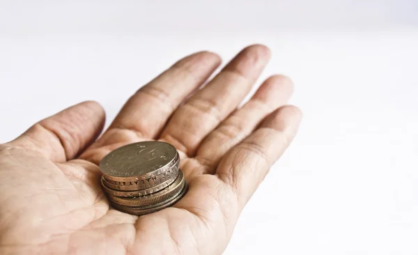 Some Coins in Hand — Stock Photo, Image