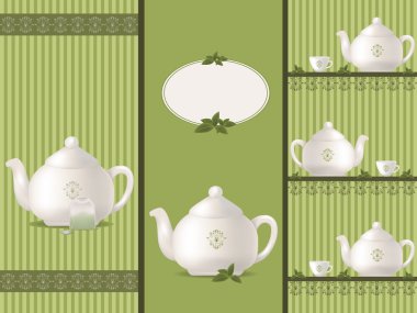 Teapot banners clipart